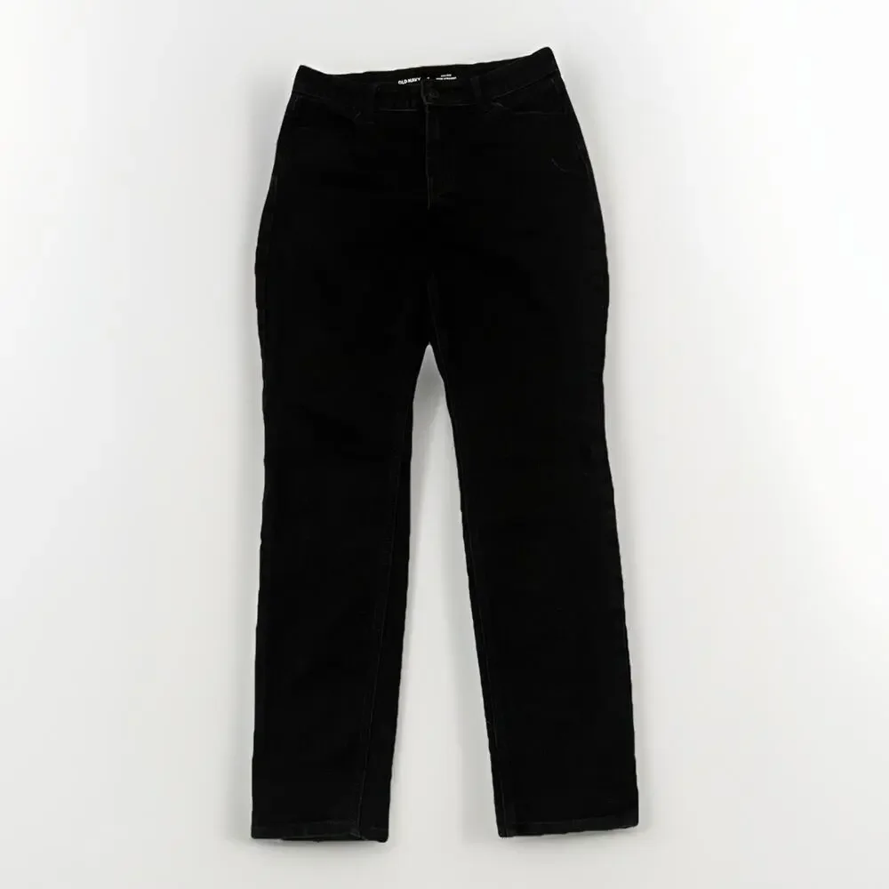 Old Navy High Rise Wow Straight Leg Jeans Black Size 6 Zipper 28 Inch Inseam